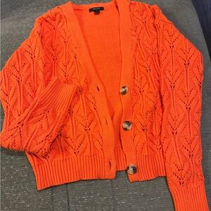 RW&CO. Vibrant Orange Knit Cardigan